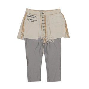 UNRAVEL PROJECT White Reverse Shorts Layered Stretch Leggings Size 26 $665